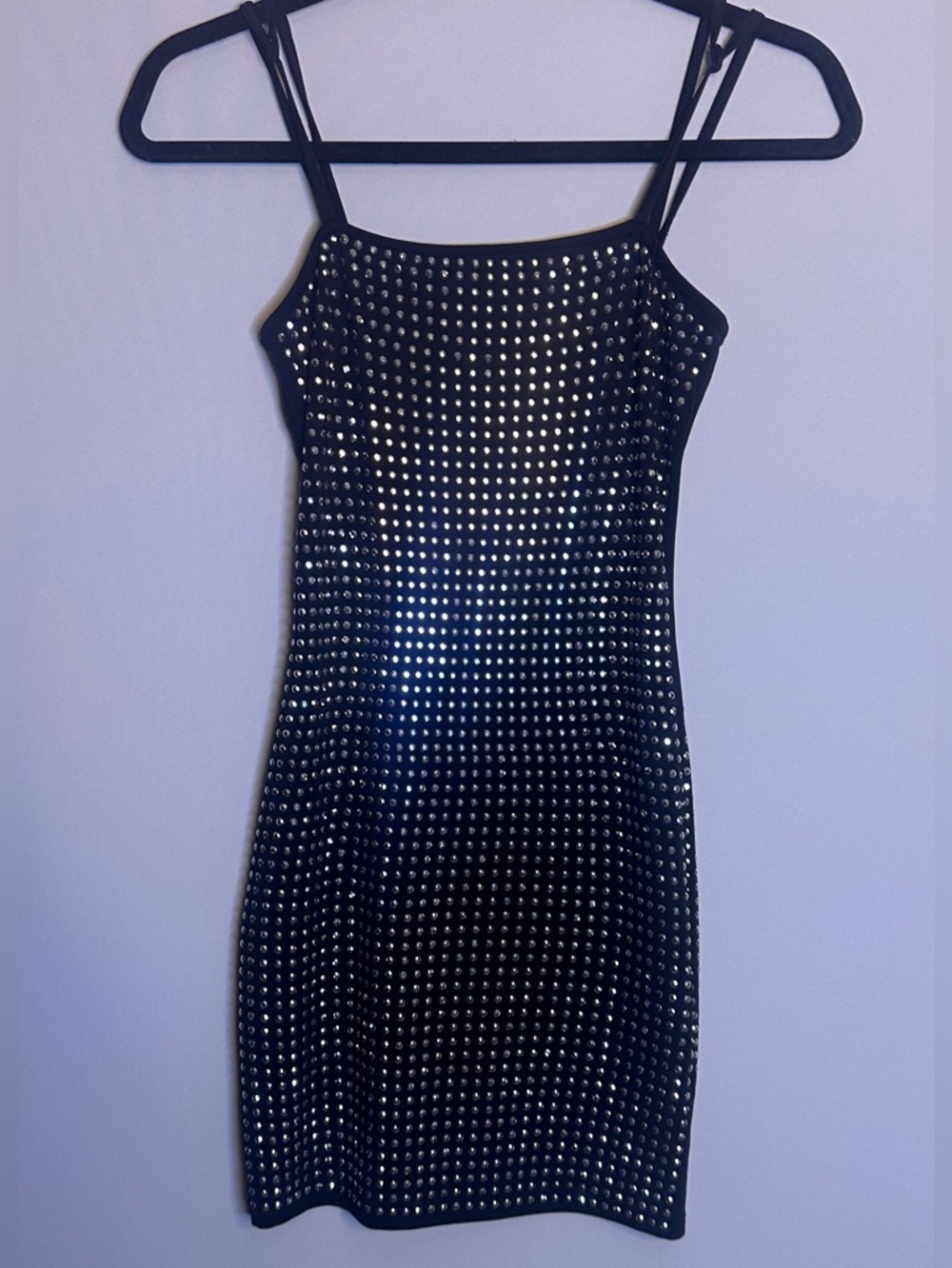 Black Studded Bodycon Mini Dress XS | Strappy
Back | Club / Night Out Glam